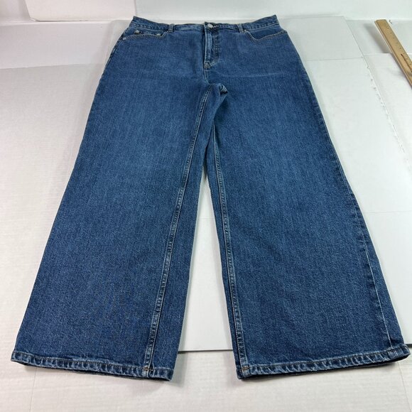 Everlane Jeans Women's 35x27* The High Way Jean Wide Leg Flare Blue  Denim 33R - Picture 1 of 16